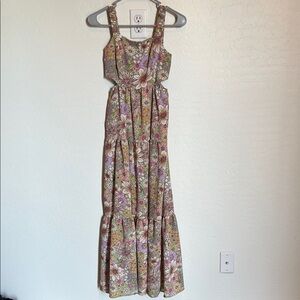 Rewind Floral Maxi Dress with Purple and Green Hues